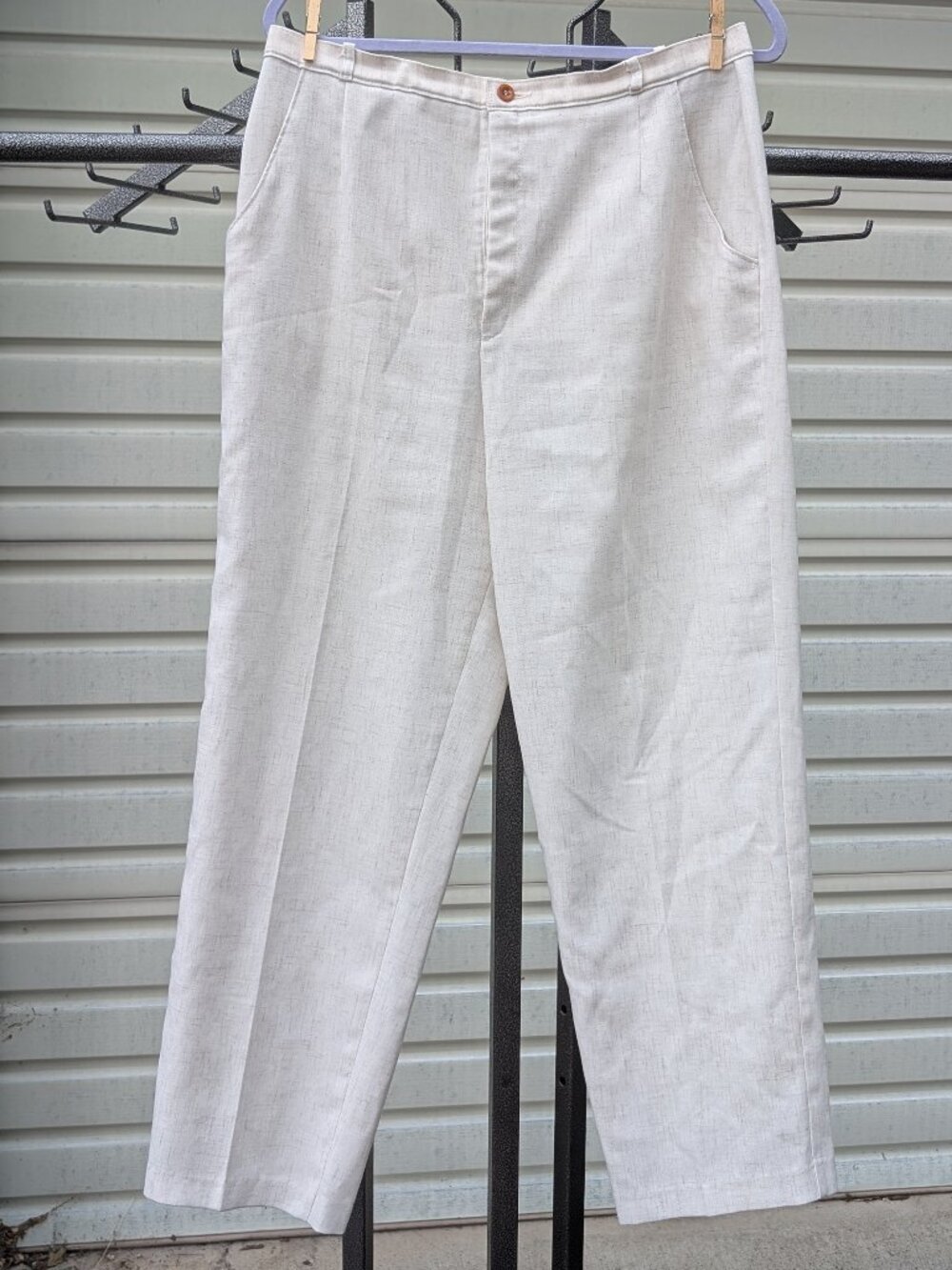 Vintage Levi's Bend Over Pants Women's 35x27.5 Beige High Rise Tapered Made USA